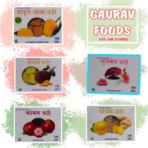 Gaurav Foods Fruits Vadi Combo 7 - Amba Vadi, Fanas Vadi, Gulkand Vadi, Kokum Vadi, Pachak Vadi