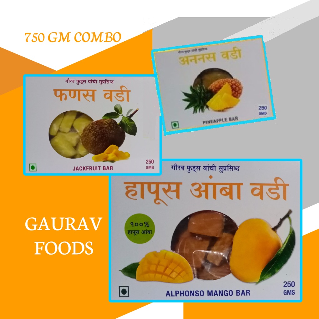 Gaurav Foods Fruits Vadi Combo 14 (750gm) - fanas vadi, Amba vadi, Ananas vadi Gaurav Foods Fruits Vadi Combo 14 (750gm) - fanas vadi, Amba vadi, Ananas vadi
