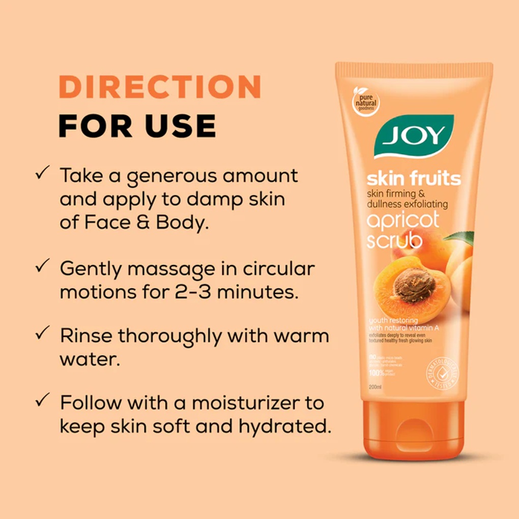 Direction for Use - Joy Apricot Scrub