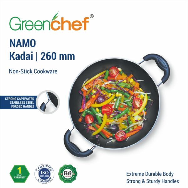 Greenchef Namo Kadai with Stainless Steel Lid