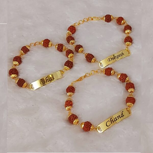 Personalised Rudraksha Metal Bracelet