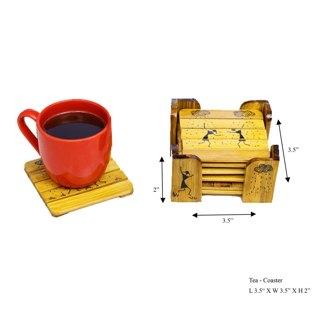 Bamboo Tea Coaster SQ Dimension