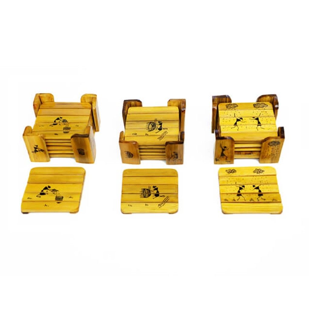 Handcrafted Bamboo Tea Coaster SQ
