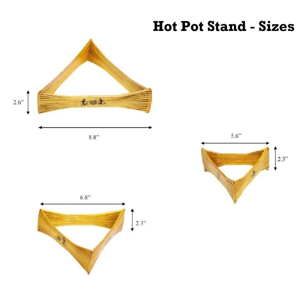 Bamboo Hot Pot Stand with different Sizes
