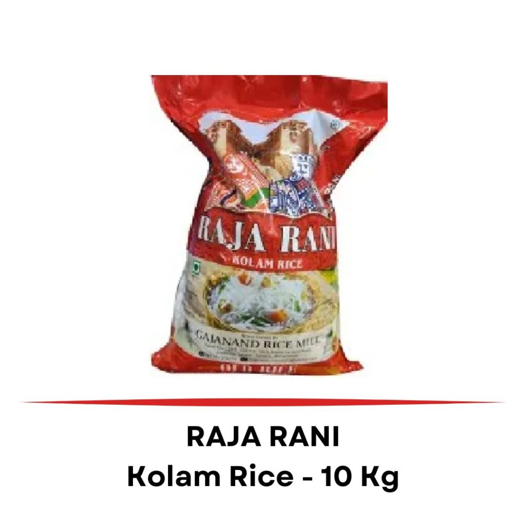 Kolem Rice Raja Rani Kolam Rice, Best Quality Premium Kolam Rice - 10 Kg - ThaneShop
