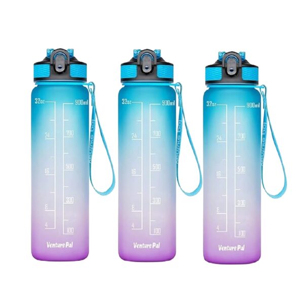 Motivational Plastic Water Bottles - 3 Pieces