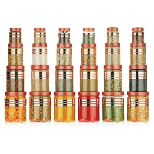 Printed Plastic Jars 24 Pcs