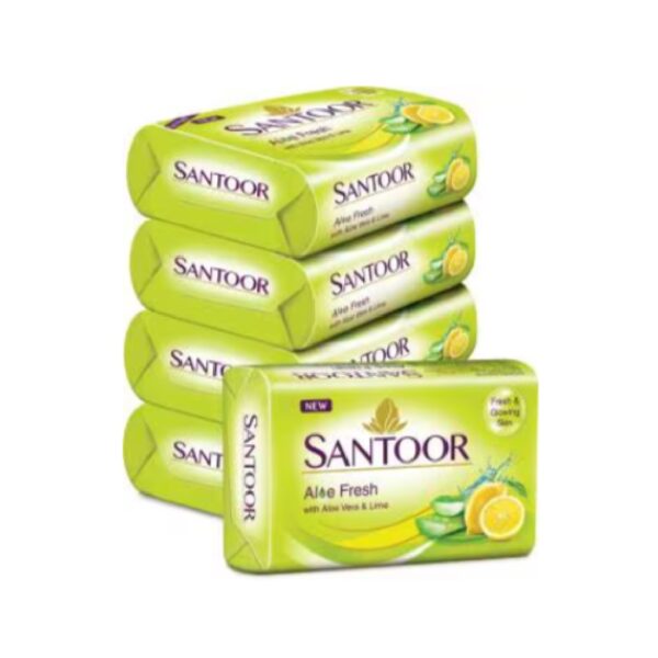 Santoor Aloe Vera & Lime Bathing Soap 44g (Pack of 4)