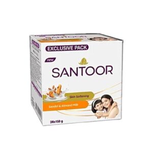 Santoor Sandal and Almond Milk Soap 150g (Pack of 3)