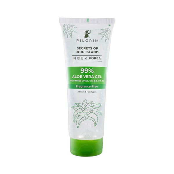 Pilgrim 99% Pure Aloe Vera Gel with White Lotus, Vitamin E & B5 - 200gm