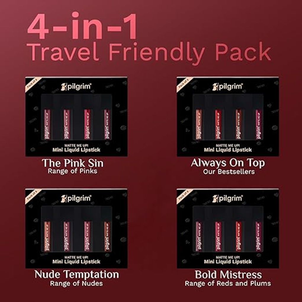 4-in-1 Pilgrim Travel Friendly Lipstick Pack