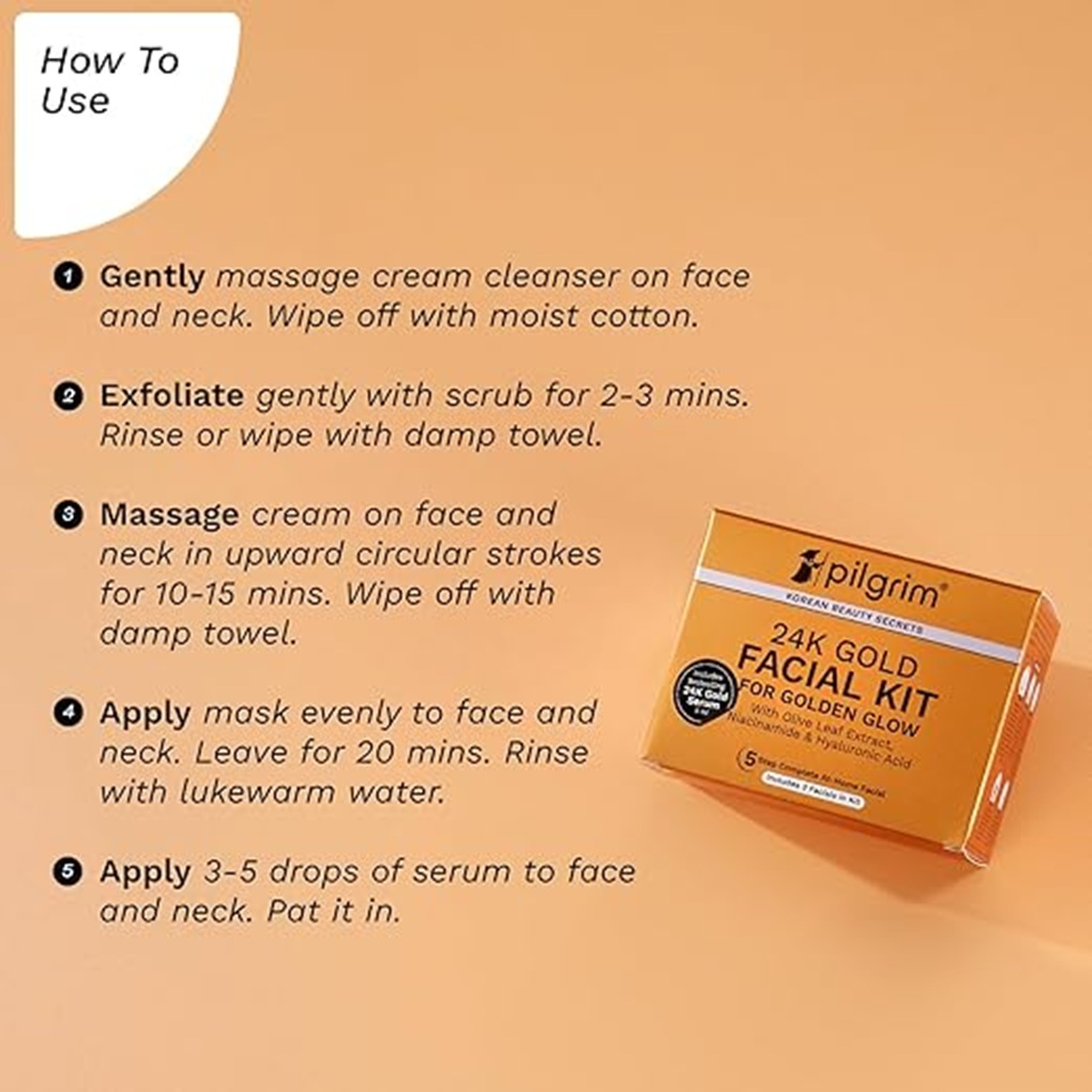 How to Use - Pilgrim 24K Gold Facial Kit