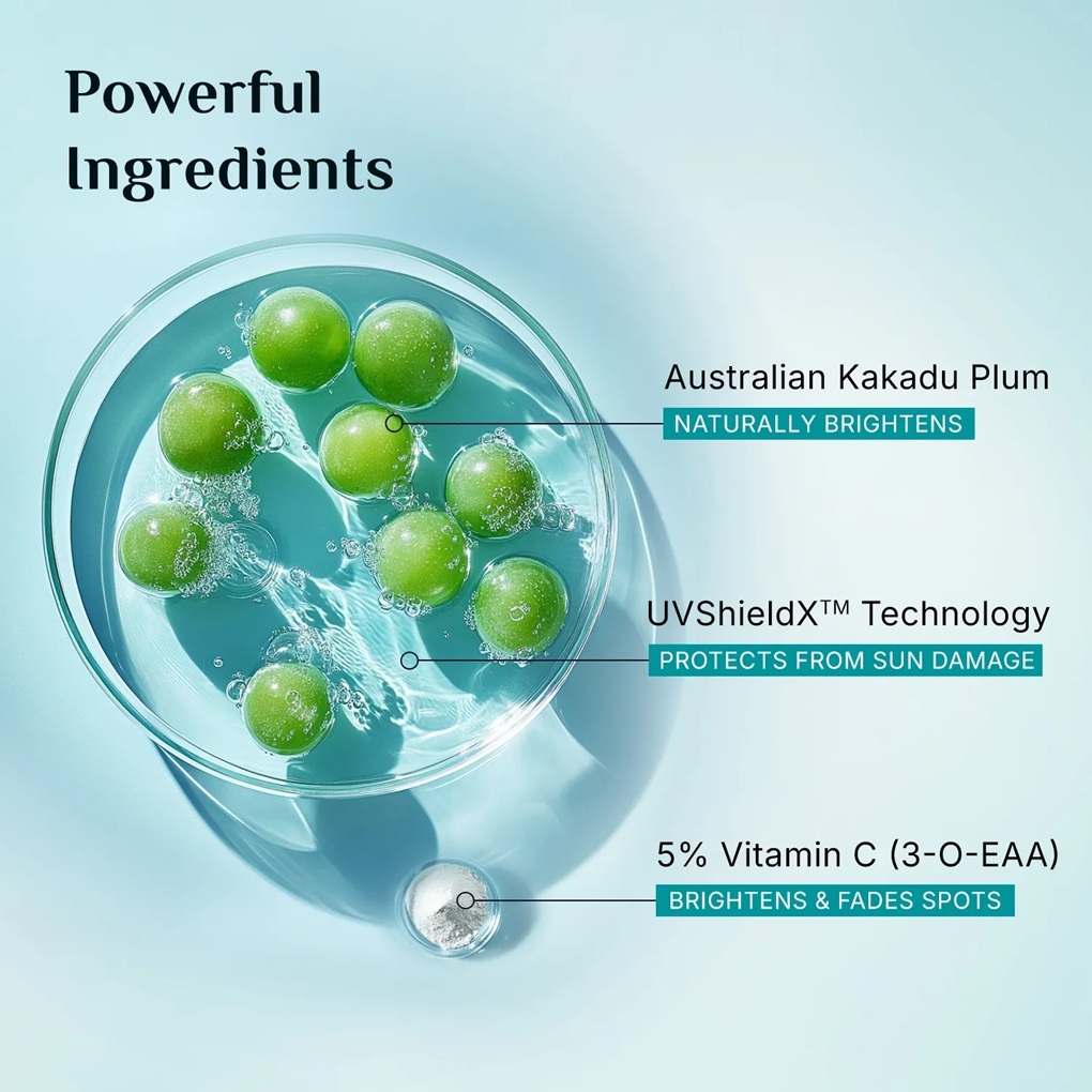 Pilgrim 5% Vitamin C Sunscreen SPF 60 PA++++ with Kakadu Plum - Ingredients