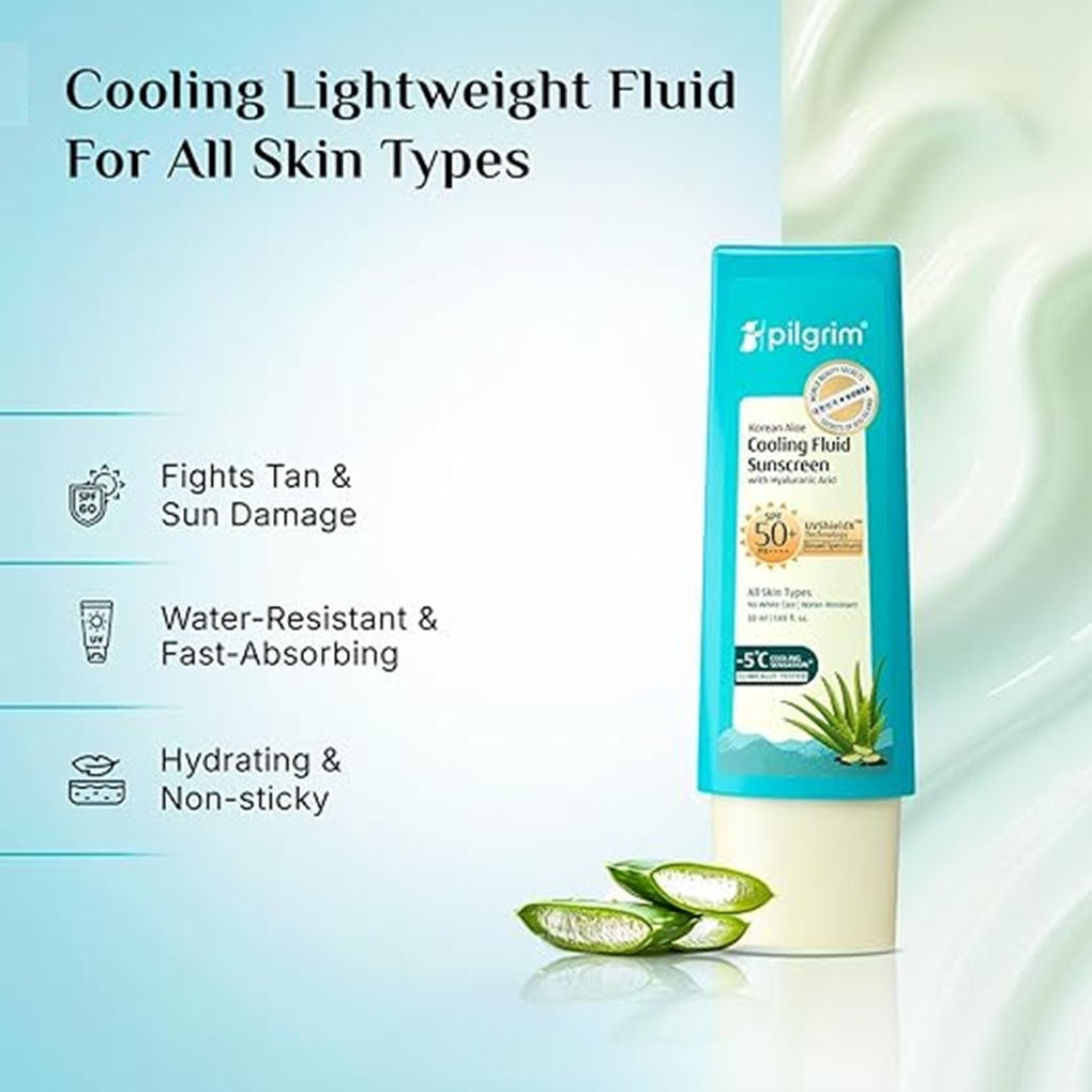 Pilgrim Cooling Fluid Sunscreen for All Skin Types