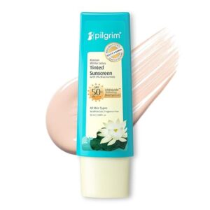 Pilgrim Korean White Lotus Tinted Sunscreen SPF 50+ PA++++ with 3% Niacinamide 50ml