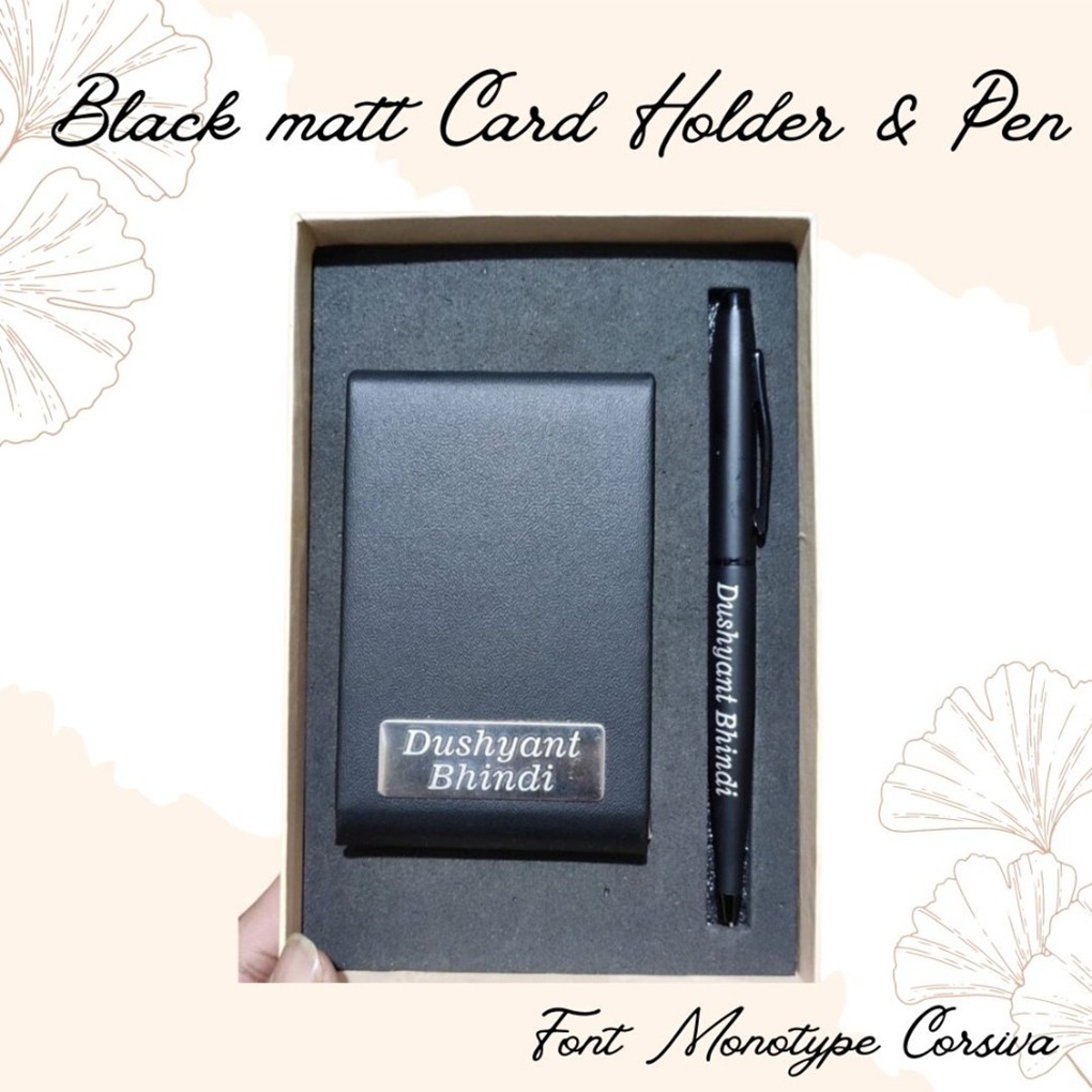 Black Matt Card Holder & Pen Black Matt Card Holder & Pen