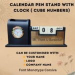 Calendar Pen Stand with Clock