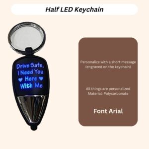 Half LED Keychain with Name