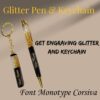 Personalized Glitter Pen & Keychain with Name Engraved