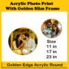 Golden Edge Acrylic Round Frame